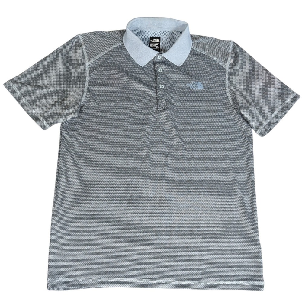 The North Face Polo Shirt Mens Medium Gray FlashDry Performance Excellent